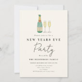 Moderne Eenvoudige Oud en Nieuw Feestje Kaart (Voorkant)