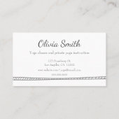 Moderne eenvoudige outline yoga typografie visitekaartje (Achterkant)