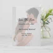Moderne Eenvoudige Overlay Foto Save the Date Aankondiging (Staand voorkant)