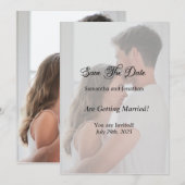 Moderne Eenvoudige Overlay Foto Save the Date Aankondiging (Voorkant / Achterkant)