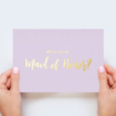 Moderne eenvoudige Paarse bruidsmeisje voorstel Ka Folie Uitnodiging