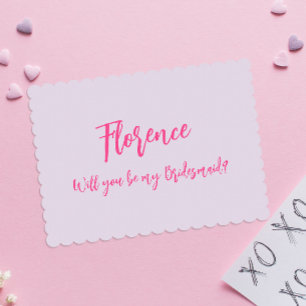 Moderne eenvoudige Paarse bruidsmeisje voorstel Ka Kaart