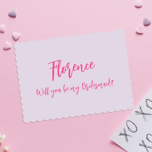 Moderne eenvoudige Paarse bruidsmeisje voorstel Ka Kaart