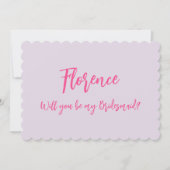 Moderne eenvoudige Paarse bruidsmeisje voorstel Ka Kaart (Voorkant)