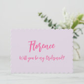 Moderne eenvoudige Paarse bruidsmeisje voorstel Ka Kaart (Staand voorkant)