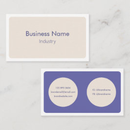 Moderne eenvoudige Paarse crème minimalistisch hor Visitekaartje