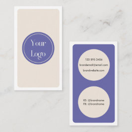 Moderne eenvoudige Paarse crème minimalistisch Visitekaartje