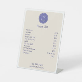 Moderne eenvoudige Paarse crème minimalistische pr Reclamebord Met Voetstuk