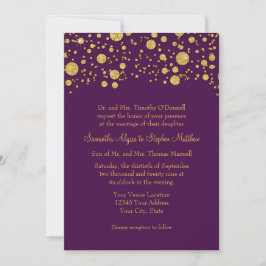 Moderne Eenvoudige Paarse Gouden Glitters Elegante Kaart