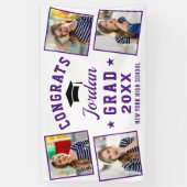 Moderne Eenvoudige Paarse GraduPartij 4 FOTO Spandoek (Verticaal)