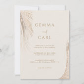 Moderne Eenvoudige Palm Bladeren Huwelijksuitnodig Kaart (Voorkant)