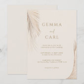 Moderne Eenvoudige Palm Bladeren Huwelijksuitnodig Kaart (Voorkant / Achterkant)