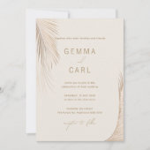 Moderne Eenvoudige Palm Bladeren Huwelijksuitnodig Kaart (Voorkant)