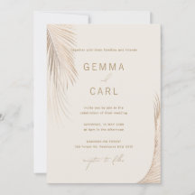 Moderne Eenvoudige Palm Bladeren Huwelijksuitnodig