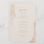 Moderne Eenvoudige Palm Leaves Menu Kaart (Voorkant / Achterkant)