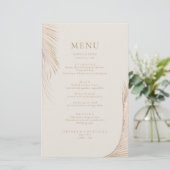 Moderne Eenvoudige Palm Leaves Menu Kaart (Staand voorkant)