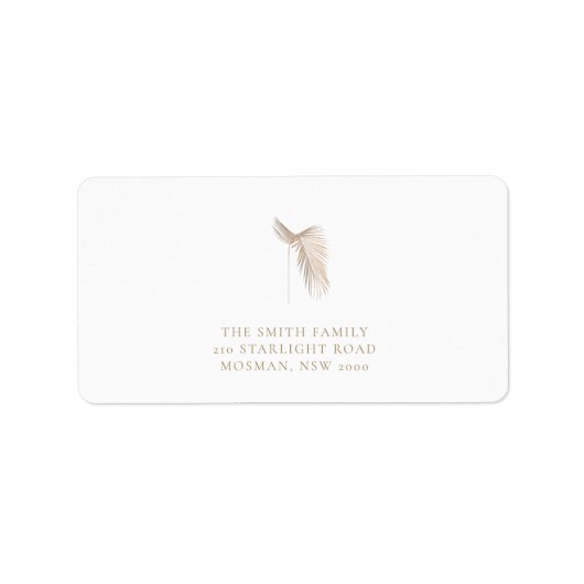 Moderne Eenvoudige Palm Leaves Retouradres Label (Voorkant)