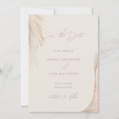 Moderne Eenvoudige Palmbladeren Bewaar de datum Kaart (Voorkant)