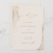 Moderne Eenvoudige Palmbladeren Bewaar de datum Kaart (Voorkant / Achterkant)