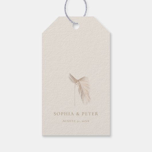 Moderne eenvoudige palmbladeren Dank u Label Cadeaulabel (Achterkant)