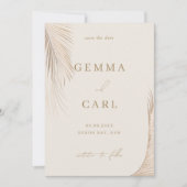 Moderne Eenvoudige Palmbladeren Foto Sla de datum Kaart (Voorkant)