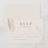 Moderne Eenvoudige Palmbladeren RSVP-kaart RSVP Kaartje (Voorkant / Achterkant)