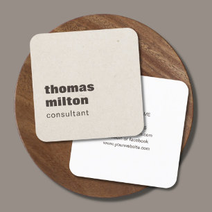 Moderne, eenvoudige papieren textuur bruin consult vierkante visitekaartje