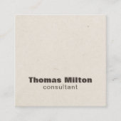 Moderne, eenvoudige papieren textuur bruin consult vierkante visitekaartje (Voorkant)