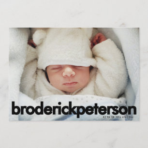 Moderne Eenvoudige Pasgeboren Foto Baby Geboorte Aankondiging
