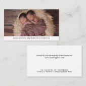 Moderne eenvoudige pasgeboren fotografie visitekaartje (Voorkant / Achterkant)