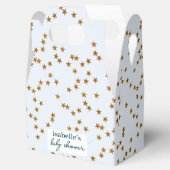 Moderne Eenvoudige Pastel Blauw Gouden Ster Bedankdoosjes (Geopend)