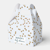 Moderne Eenvoudige Pastel Blauw Gouden Ster Bedankdoosjes (Voorkant Zijde)