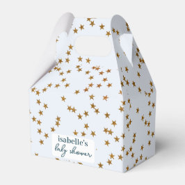 Moderne Eenvoudige Pastel Blauw Gouden Ster Bedankdoosjes