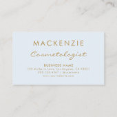 Moderne Eenvoudige Pastel Blue Salon Afsprakenkaartje (Achterkant)