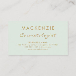 Moderne Eenvoudige Pastel Green Salon Afsprakenkaartje