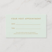 Moderne Eenvoudige Pastel Green Salon Afsprakenkaartje (Voorkant)
