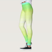Moderne Eenvoudige Pastel Groen blauw Kleurrijke G Leggings (Links)