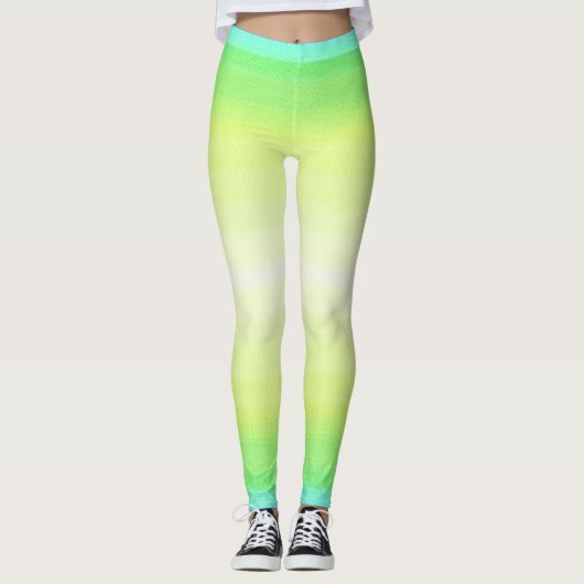 Moderne Eenvoudige Pastel Groen blauw Kleurrijke G Leggings (Voorkant)