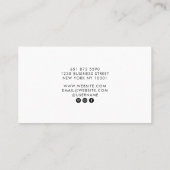 Moderne eenvoudige pastel lila professionele minim visitekaartje (Achterkant)