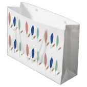 Moderne eenvoudige pastel minimalistische bladeren groot cadeauzakje (Voorkant Gekanteld)