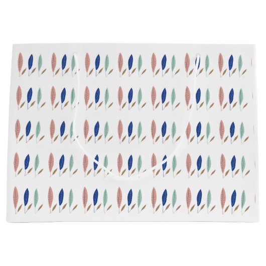 Moderne eenvoudige pastel minimalistische bladeren groot cadeauzakje (Voorkant)