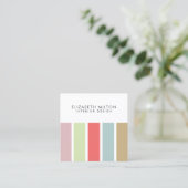 Moderne Eenvoudige Pastel StripeS Interieur Design Vierkante Visitekaartje (Staand voorkant)