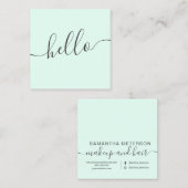 Moderne, eenvoudige pastelmint grijs, stijlvol hal vierkante visitekaartje (Voorkant / Achterkant)