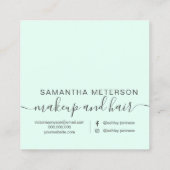 Moderne, eenvoudige pastelmint grijs, stijlvol hal vierkante visitekaartje (Achterkant)