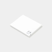 Moderne, eenvoudige persoonlijke monogram post-it® notes (Schuin)