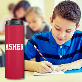 Moderne eenvoudige, persoonlijke Rode Kindergarten Thermosbeker