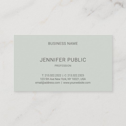 Moderne, eenvoudige, persoonlijke Sjabloon Profess Visitekaartje (Achterkant)