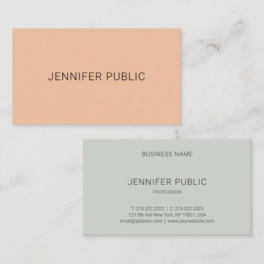 Moderne, eenvoudige, persoonlijke Sjabloon Profess Visitekaartje (Voorkant / Achterkant)