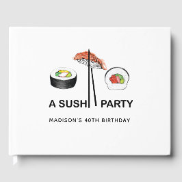 Moderne Eenvoudige persoonlijke sushi Birthday Par Gastenboek