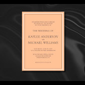 Moderne eenvoudige perzik fuzz bruiloft kaart